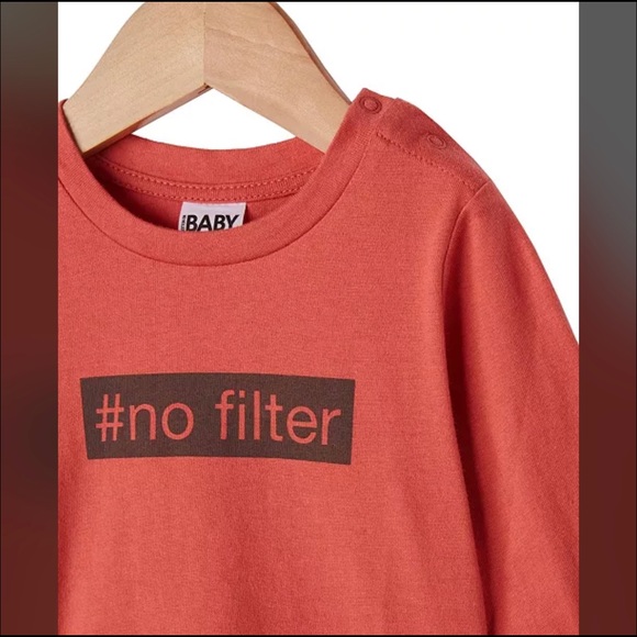 Baby boys Girls #Nofilter 0-3 months long sleeves t-shirt - Picture 3 of 3